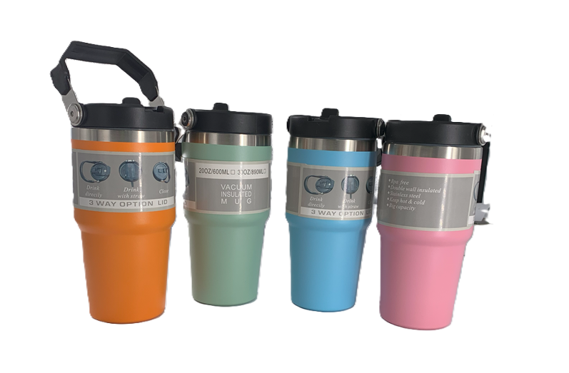 TERMO 600ML UNICOLOR AGARRADERO METALICO