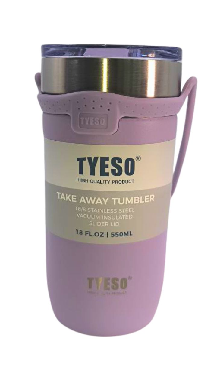 TERMO 550ML UNICOLOR TAPA TRANSPARENTE TYESO