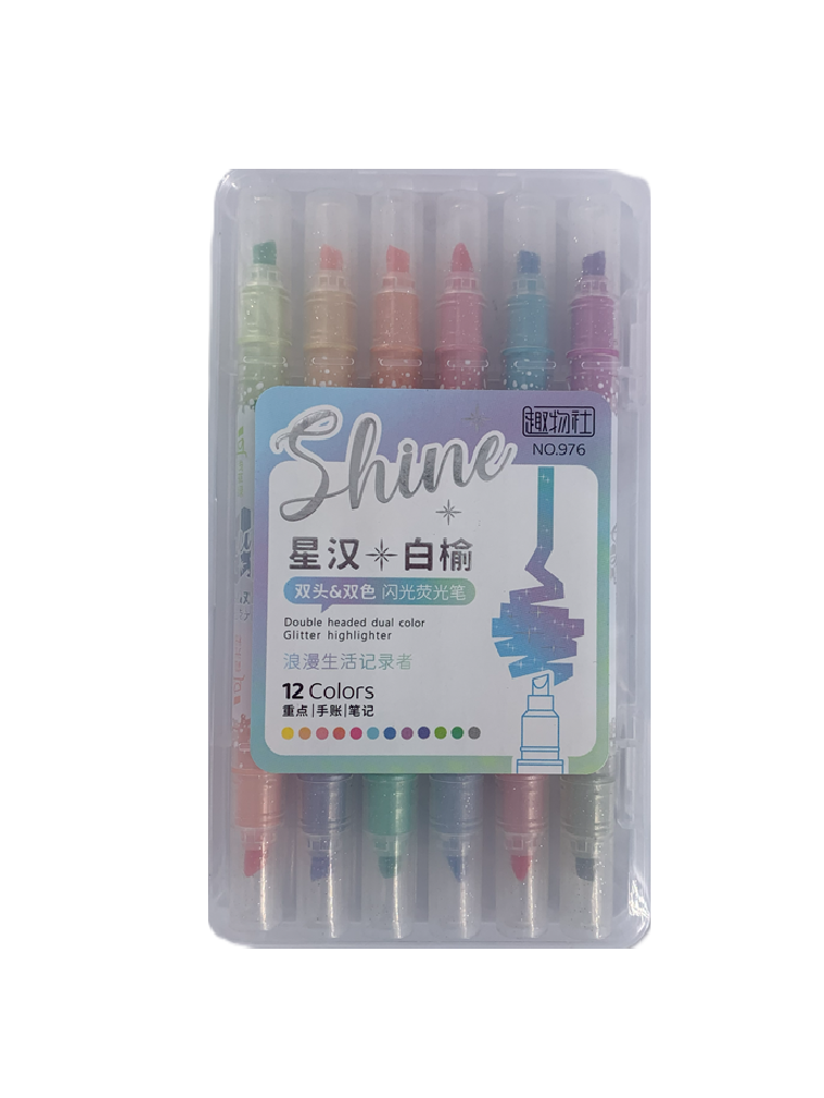 MARCADORES 6UND DOS PUNTAS ESCARCHADO SHINE