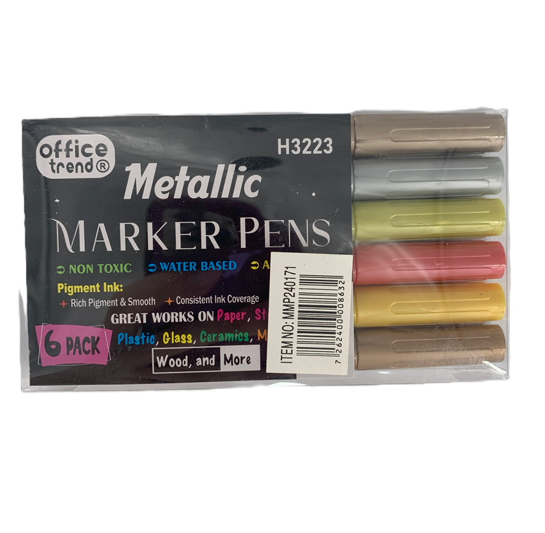 MARCADORES 6UND PUNTA REDONDA METALICOS MARKER PENS