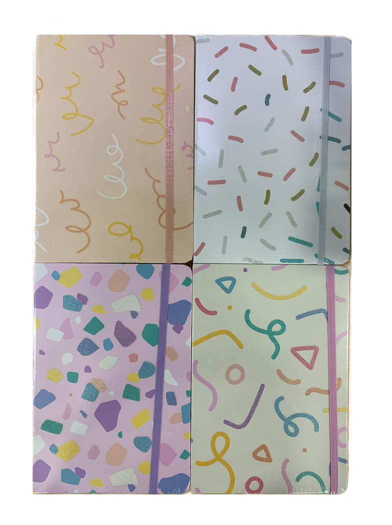 LIBRETA DE APUNTES 1L/80H FIGURAS ESCARCHADA