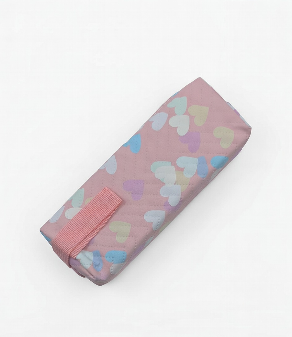 CARTUCHERA 19*20 CM TEXTURIZADA CON CORAZONES