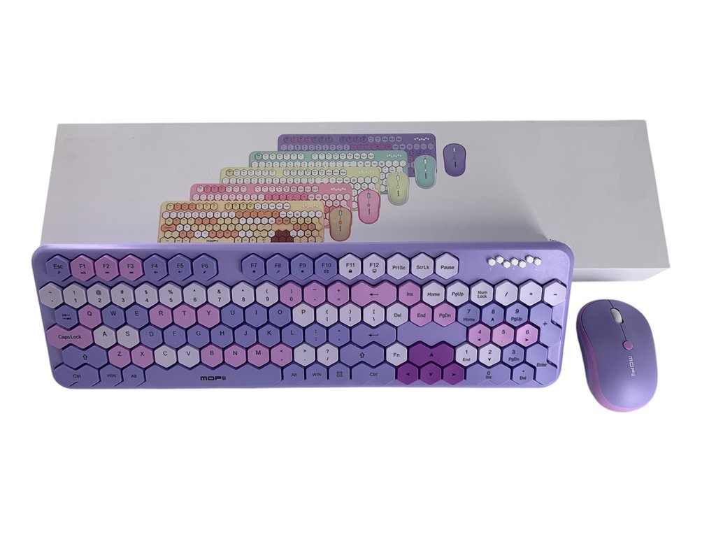 SET TECLADO Y MOUSE INALAMBRICO PASTEL MOFII