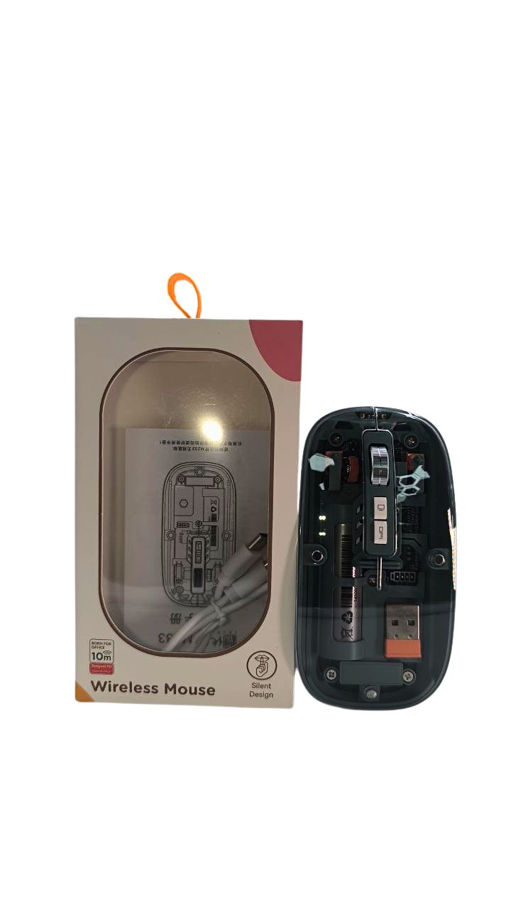 MOUSE INALAMBRICO TRANSPARENTE TAPA IMAN