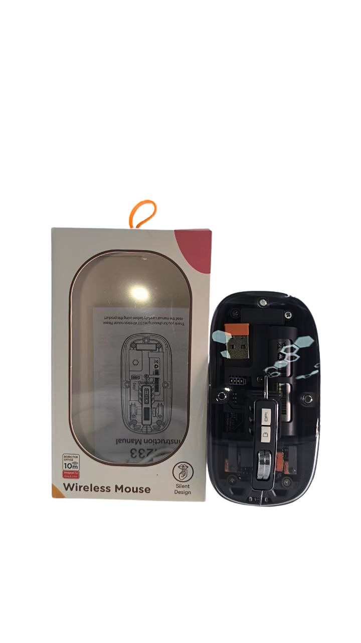 MOUSE INALAMBRICO TRANSPARENTE TAPA IMAN