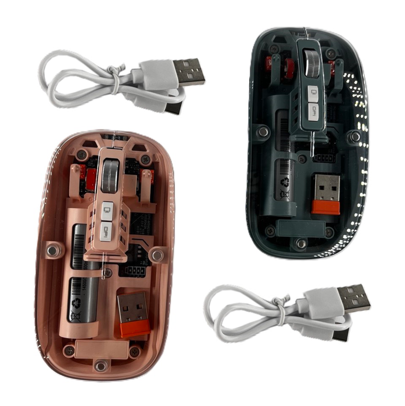 MOUSE INALAMBRICO TRANSPARENTE TAPA IMAN