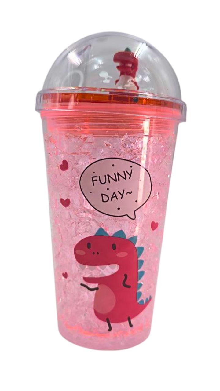 VASO PLASTICO TAPA ESFERA DINOSAURIO