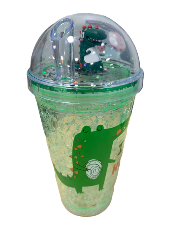 VASO PLASTICO TAPA ESFERA DINOSAURIO