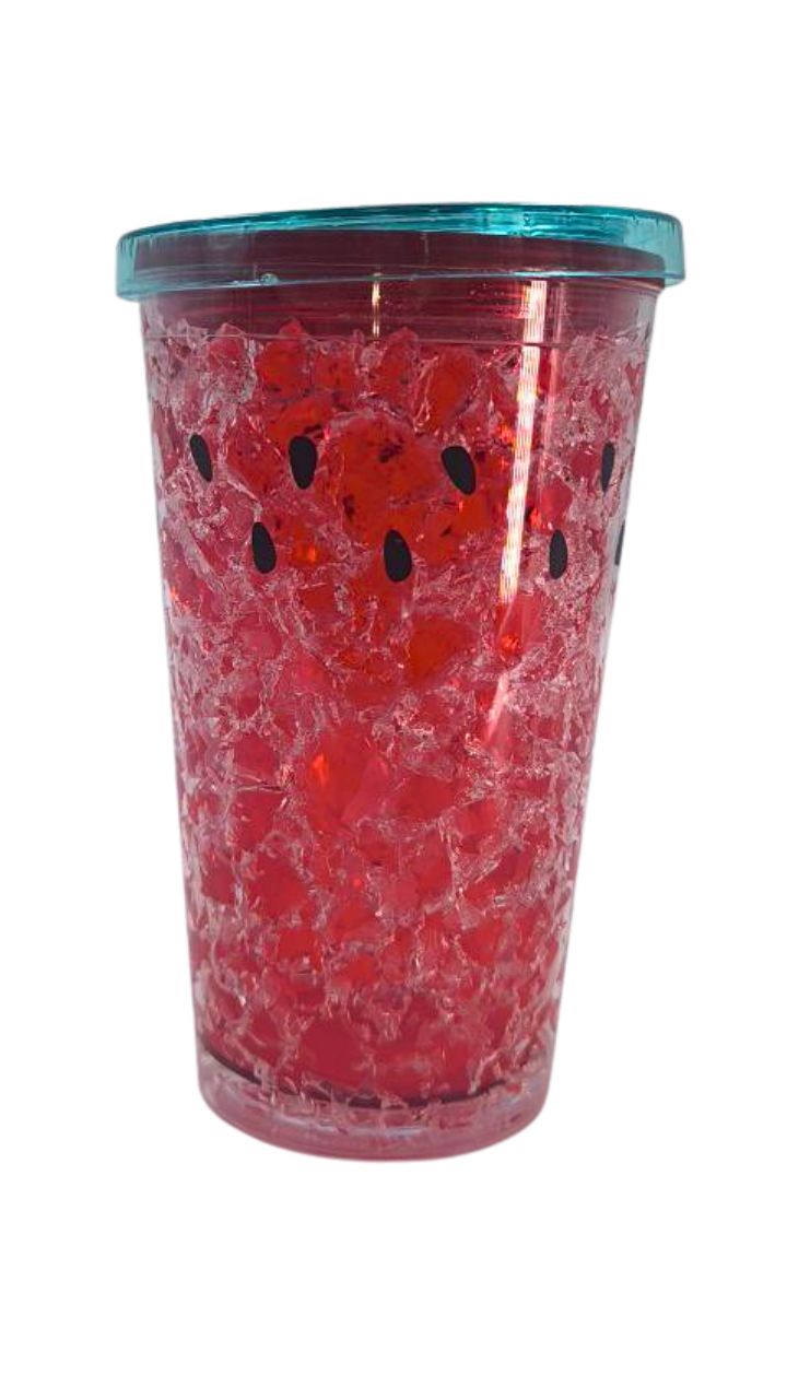 VASO PLASTICO CON TAPA TRANSPARENTE