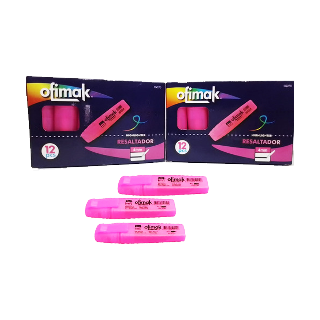 RESALTADOR ROSADO REDONDO OFIMAK