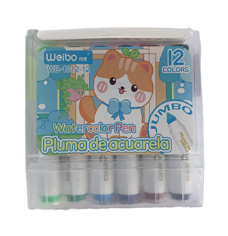 MARCADORES ESTUCHE 12UND ACUARELA WEIBO