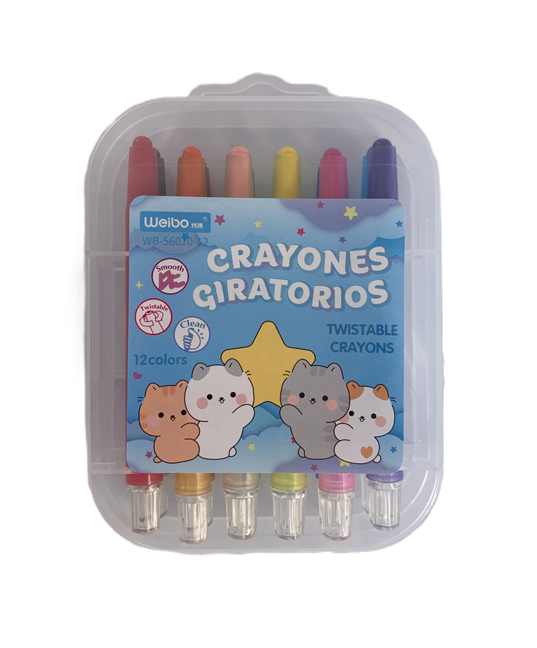 CRAYONES DE CERA RETRACTILES 12 UND WEIBO