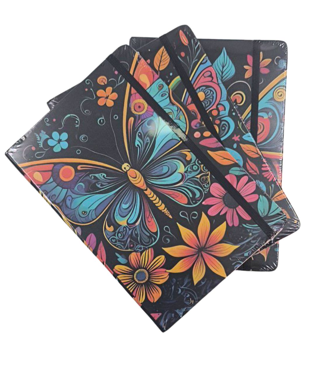 LIBRETA DE APUNTES 1L/80H MARIPOSA CON FLORES WEIBO