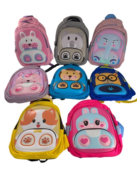 BOLSO 12" ESCOLAR 3D ANIMALES TEXTURIZADO
