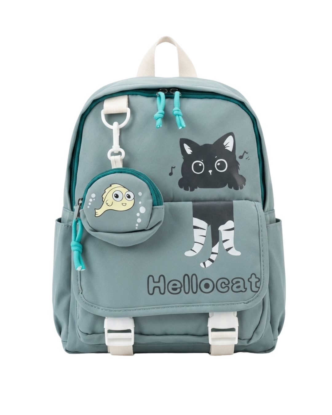 MORRAL GATITO MINI CON MONEDERO  (TURQUESA)