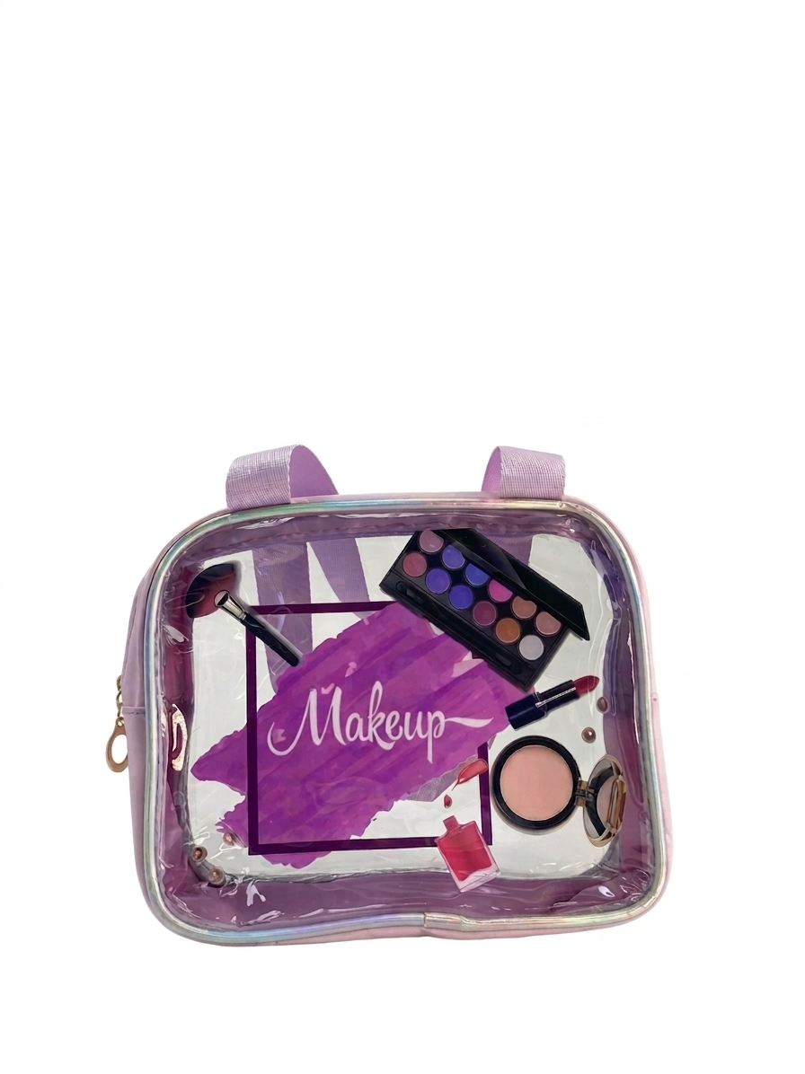 ESTUCHE TRANSPARENTE CON ASAS (MORADO)