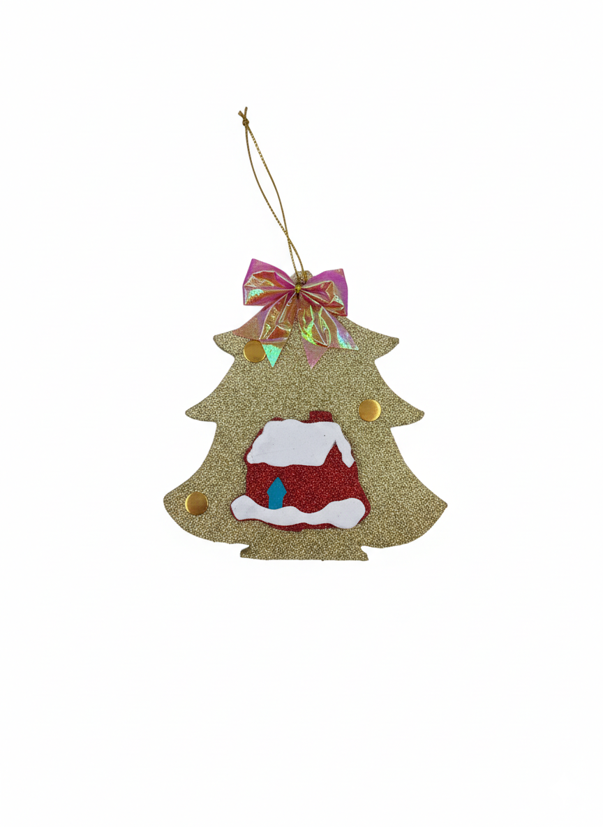 ADORNO ARBOL DE NAVIDAD PEQ C/CASITA